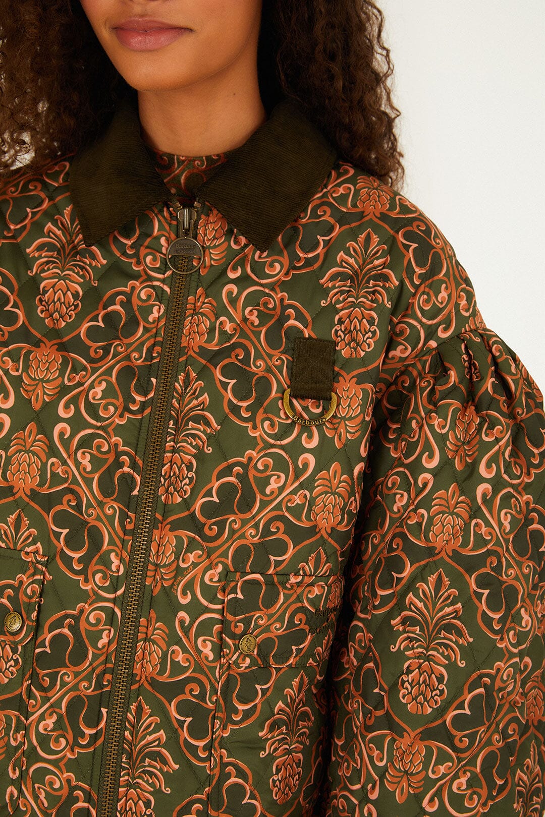 Luisa Quilted Jacket - FARM Rio ROYAL PINEAPLE GREEN