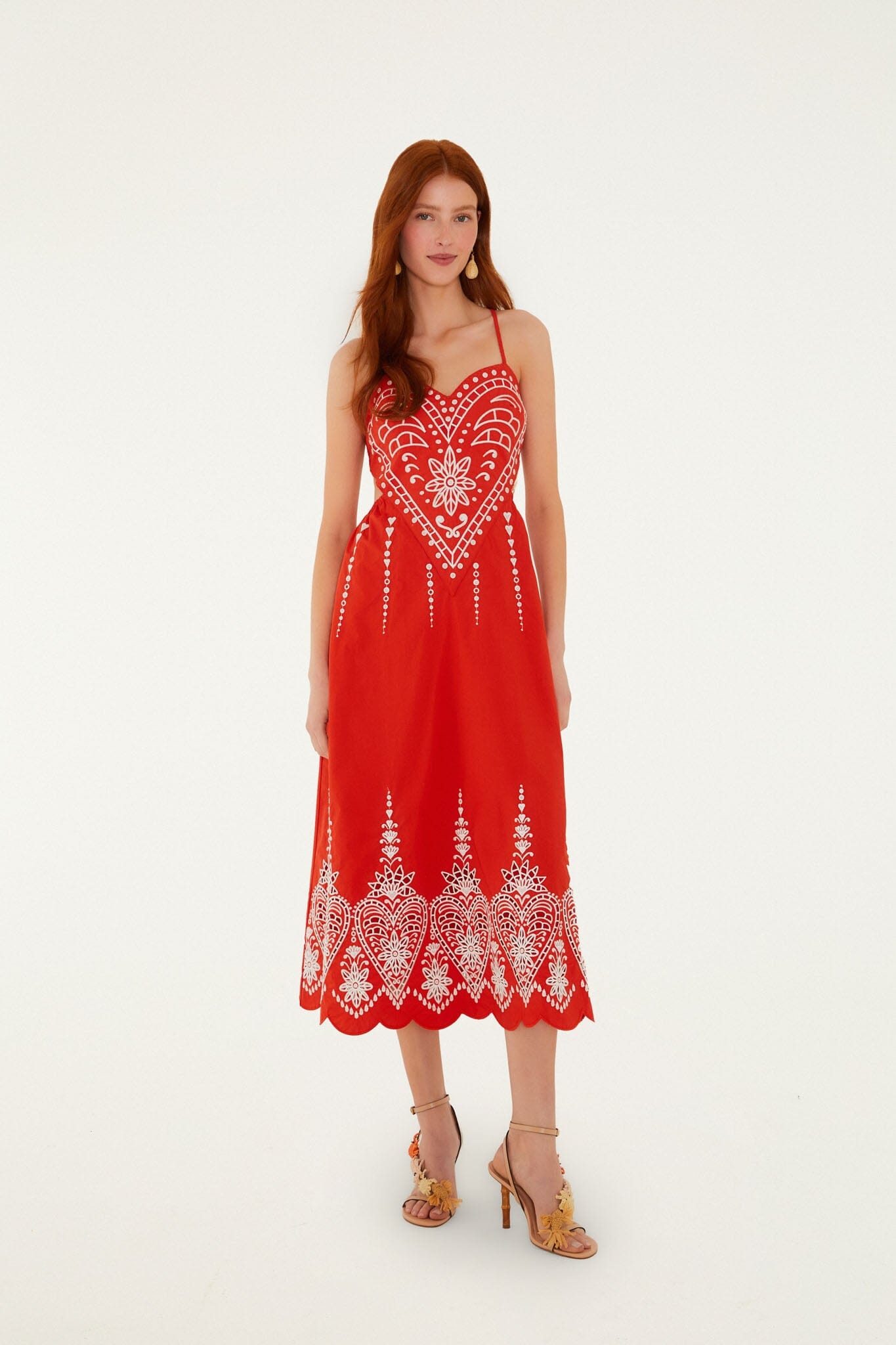 The Vicky Dress - FARM Rio DARK RED
