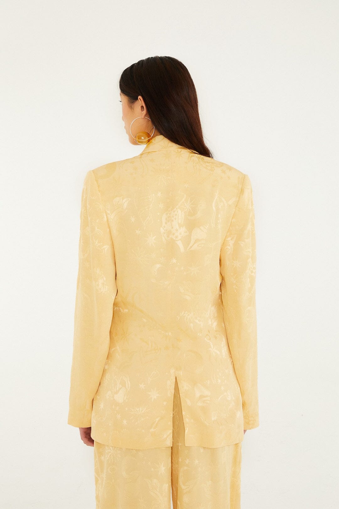 Beige Notched Lapel Front Ties Blazer - FARM Rio BEIGE