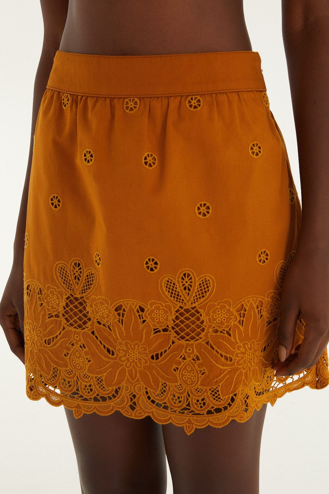Camel Richelieu Mini Skirt - FARM Rio BROWN