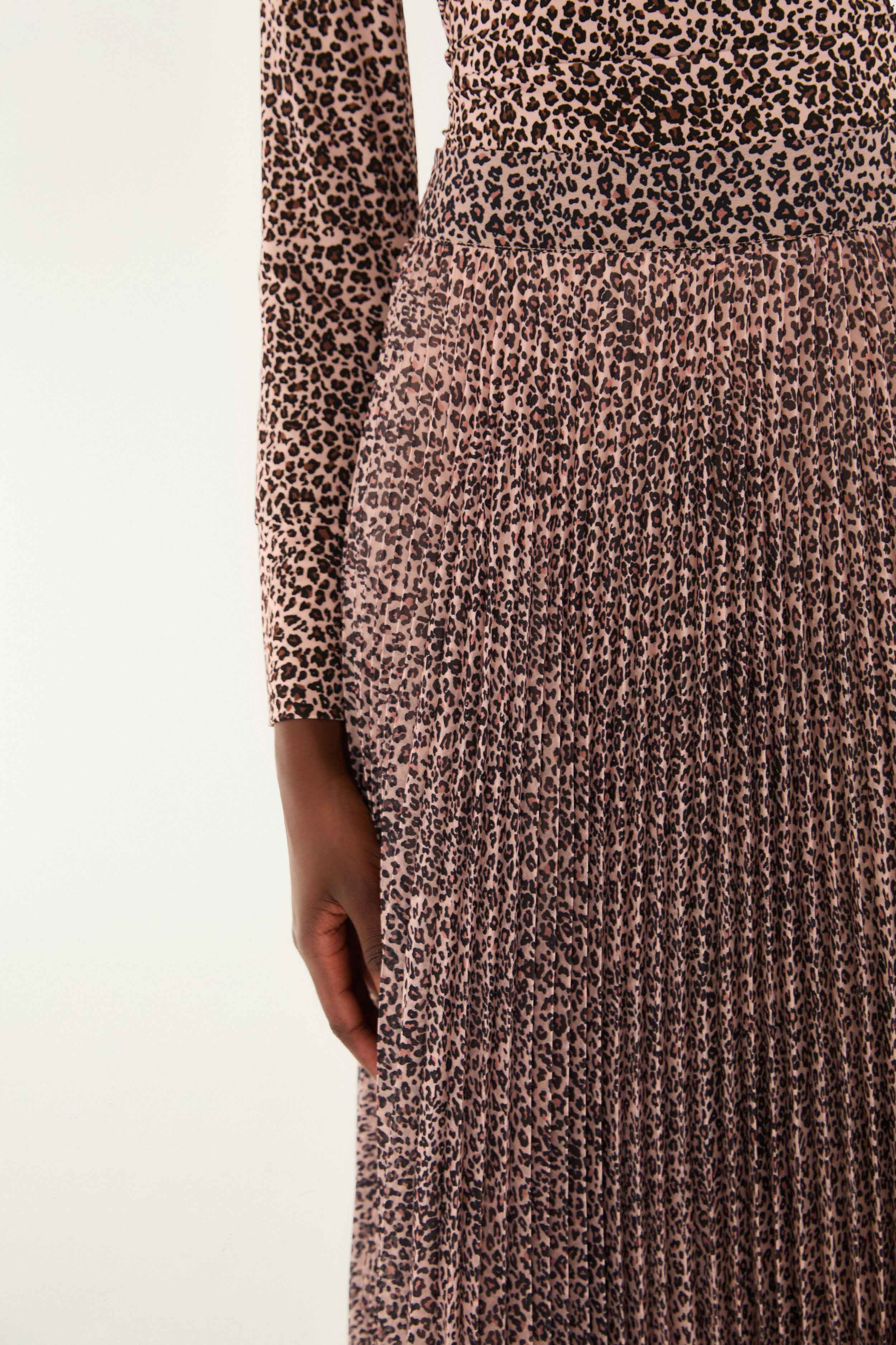 Pink Baby Leopard Pleated Maxi Skirt - FARM Rio BABY LEOPARD PINK
