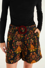 Black Berry Garden Shorts - FARM Rio BERRY GARDEN BLACK