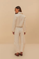 Off-White Twill Laser Carpenter Pants - FARM Rio OFF-WHITE