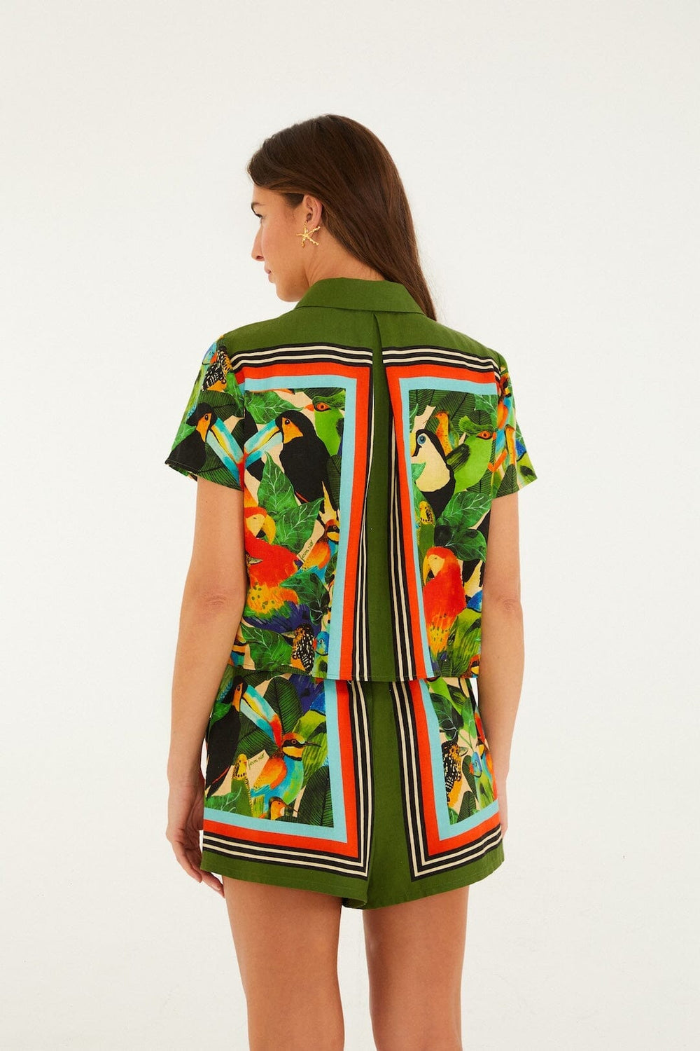 Bird Leaves Shirt - FARM Rio BIRD LEAVES SAND