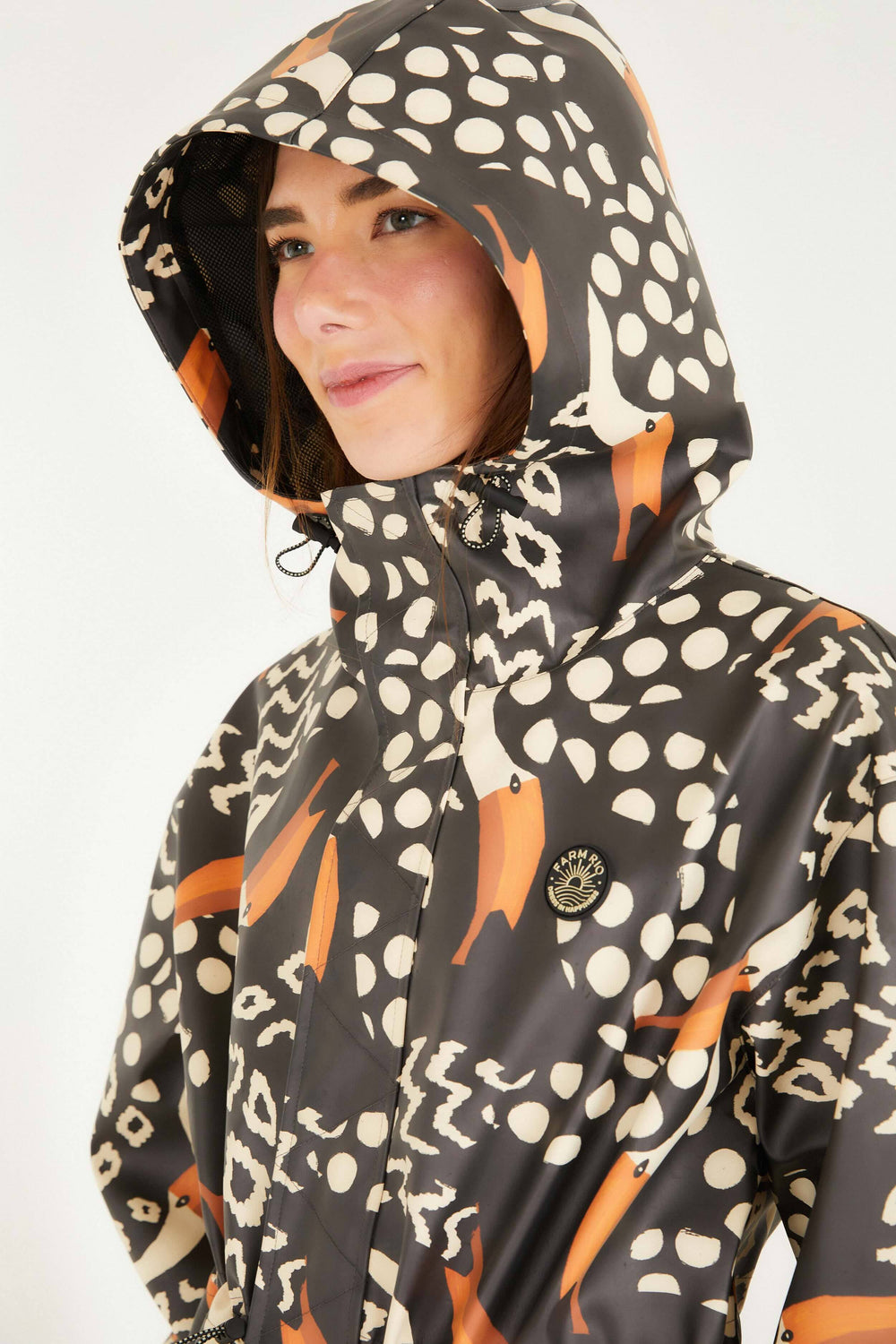 Black Tucanismo Raincoat - FARM Rio TUCANISSIMO BLACK