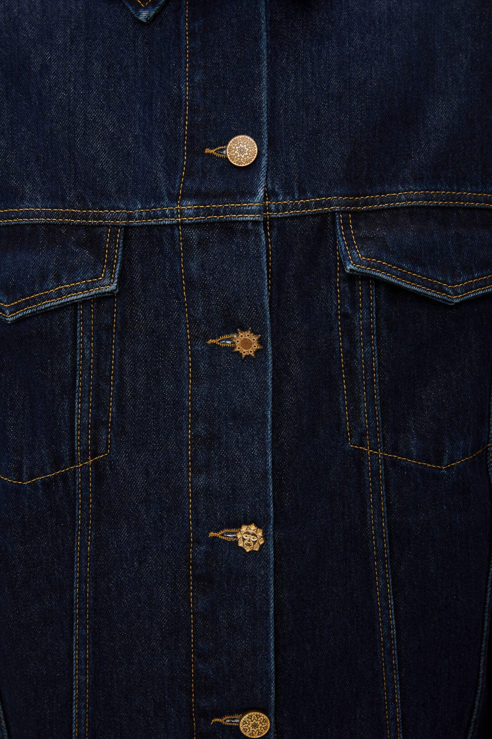 Dark Denim Buttoned Jacket - FARM Rio DENIM