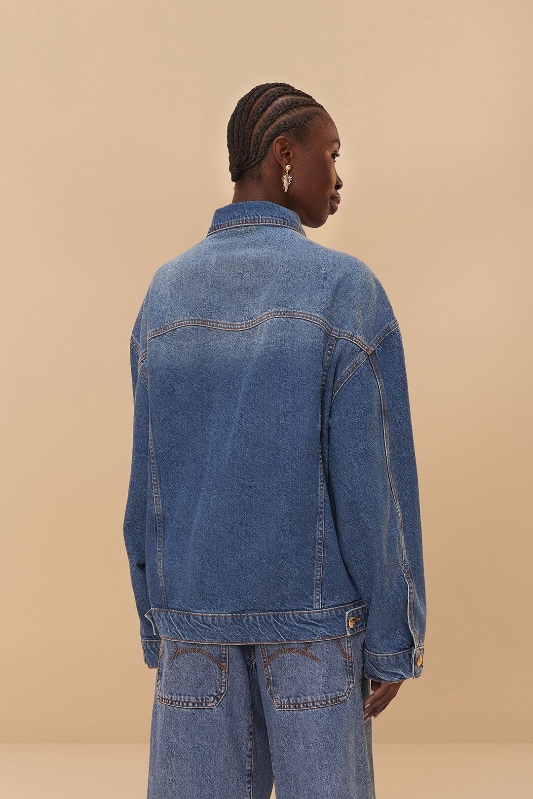 Denim Buttoned Jacket - FARM Rio DENIM