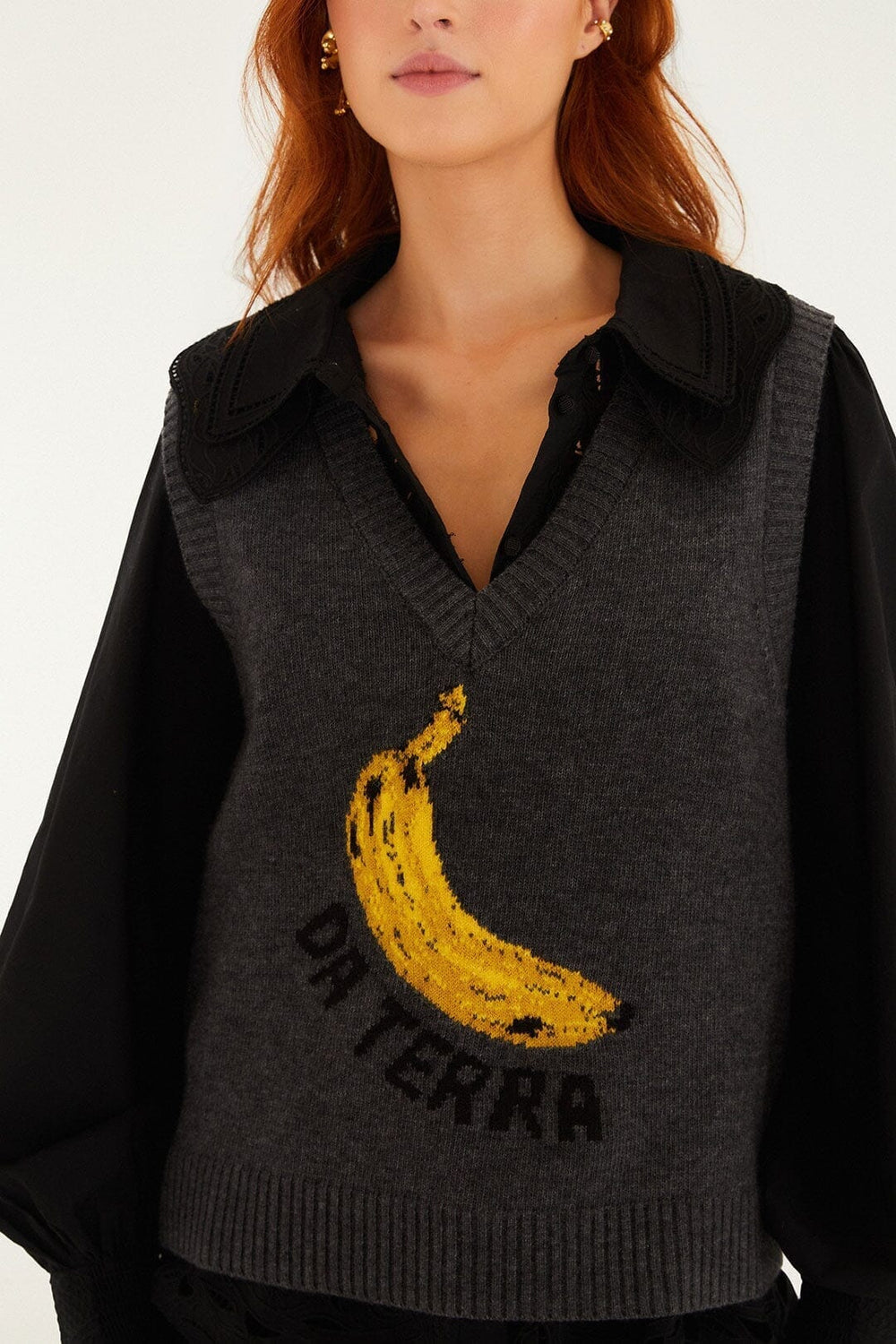Grey Banana Da Terra Knit Vest - FARM Rio GREY