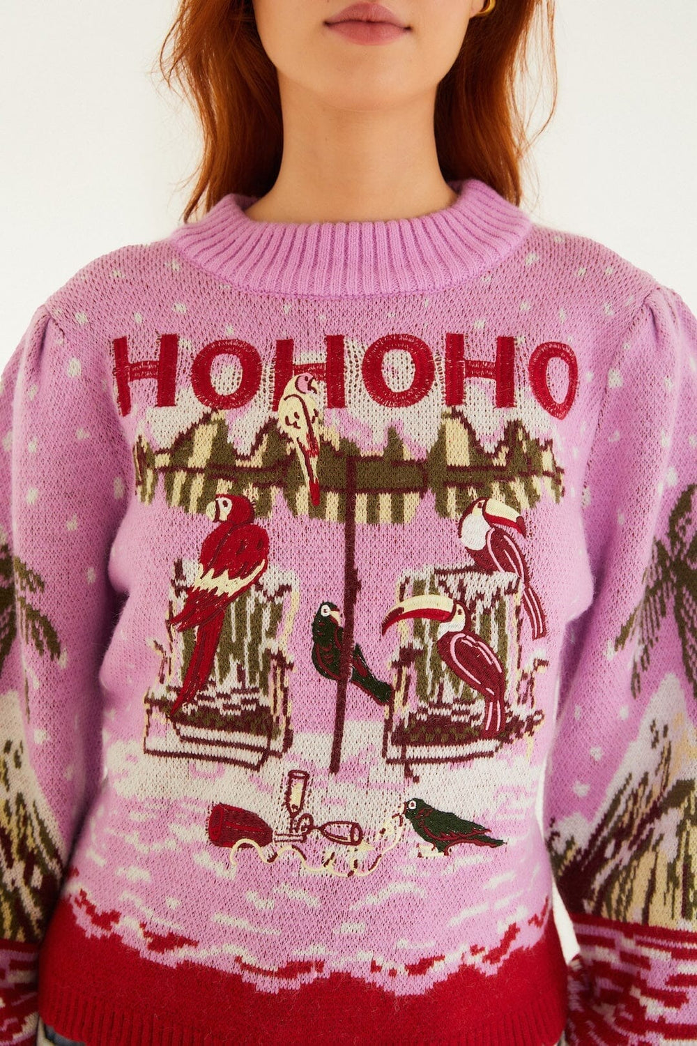 Pink From Sand To Snow Knit Sweater - FARM Rio MULTI