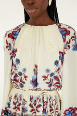 White Malu Winter Cut-Out Long Sleeve Maxi Dress - FARM Rio MALU WINTER WHITE