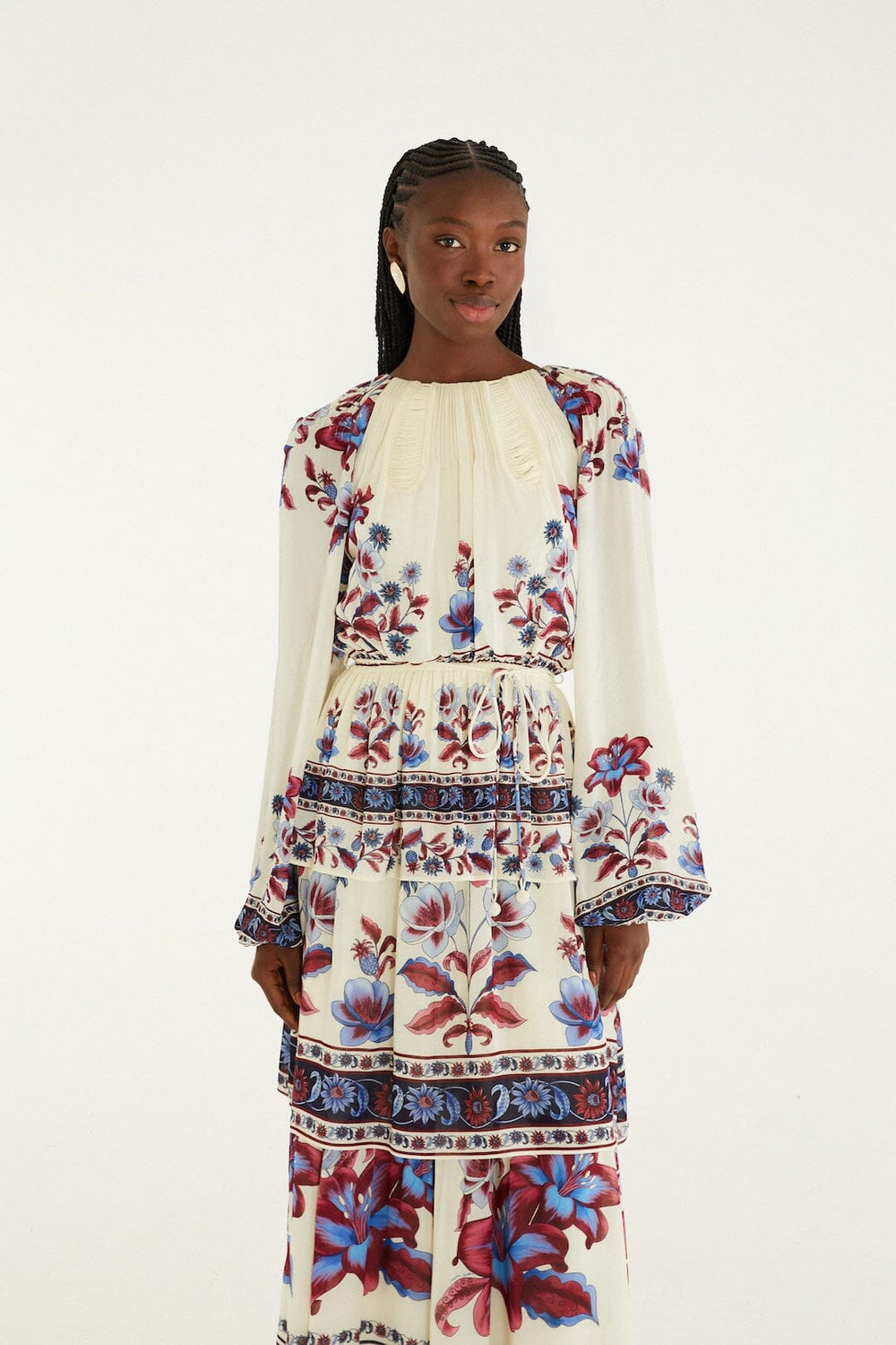 White Malu Winter Cut-Out Long Sleeve Maxi Dress - FARM Rio MALU WINTER WHITE