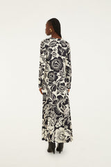 Off-White Cashews And Birds Lenzing Ecovero Viscose Maxi Dress - FARM Rio CASHEWS AND BIRDS WINTER WHITE
