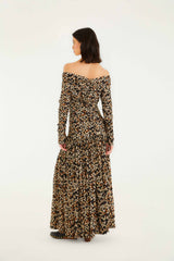 Black Tiny Flowers Long Sleeve Maxi Dress - FARM Rio TINY FLOWERS BLACK