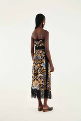 Black Flowerful Garden Midi Dress - FARM Rio SNAKE GARDEN BLACK