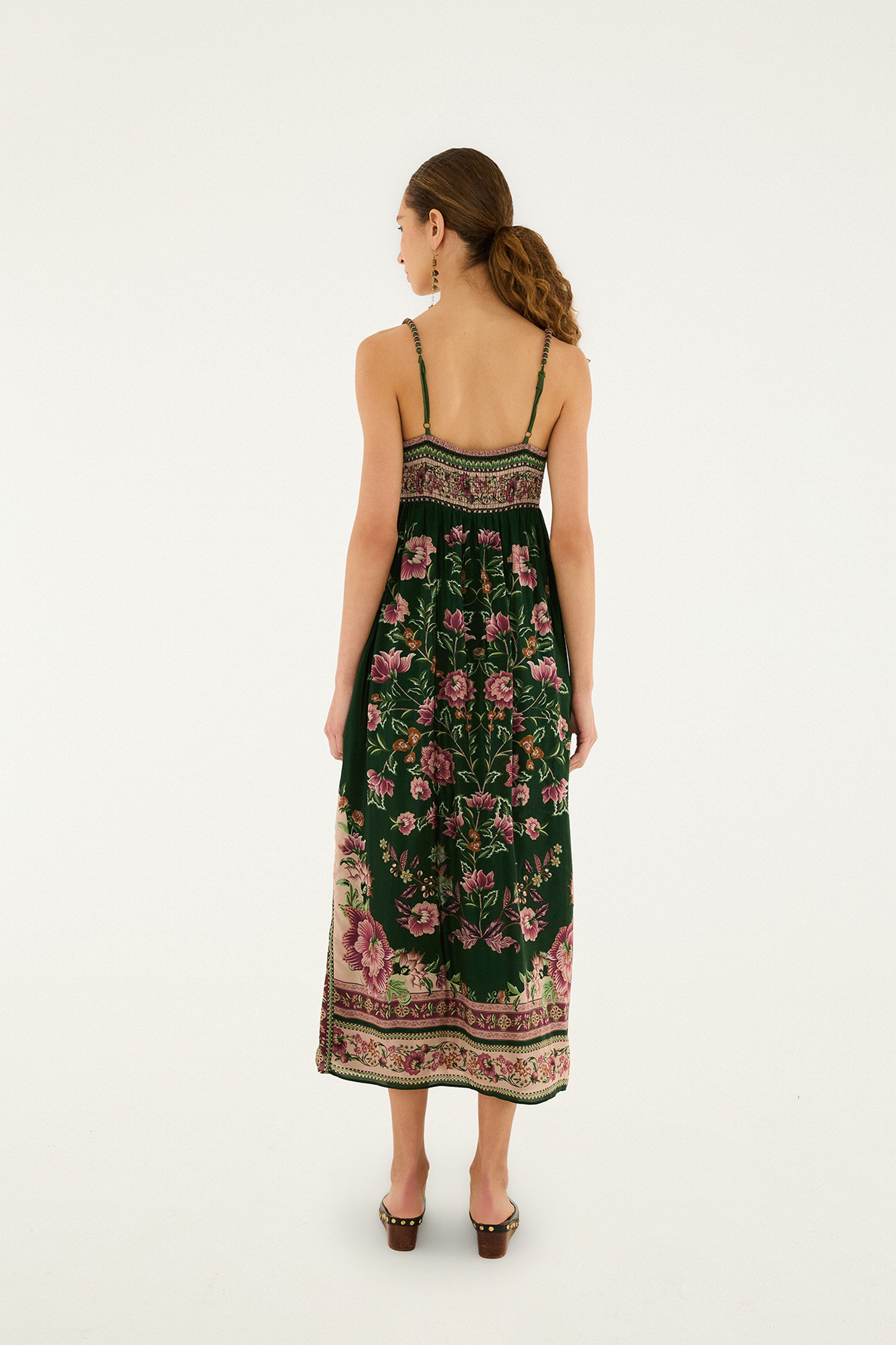 Green Flowering Garden Tree Sleveeless Midi Dress - FARM Rio FLOWERING GARDEN TREE GREEN