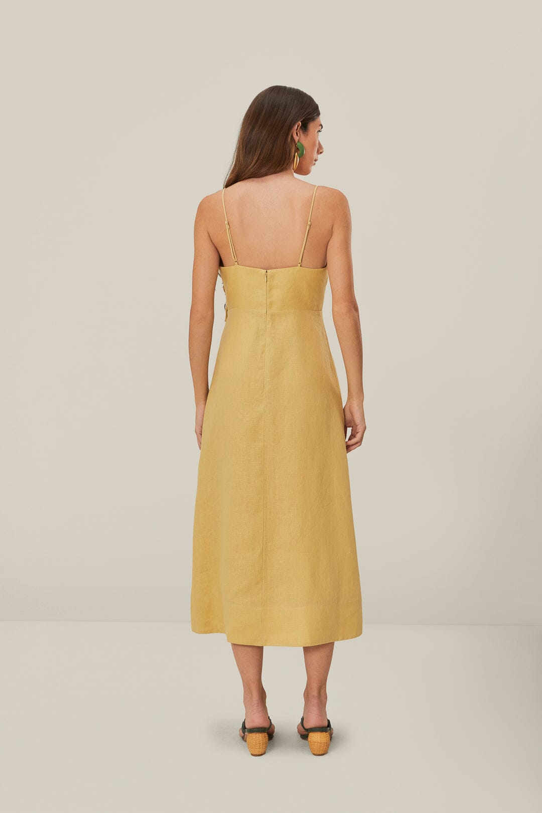 Sand 3D Flower Bodice Midi Dress - FARM Rio SAND