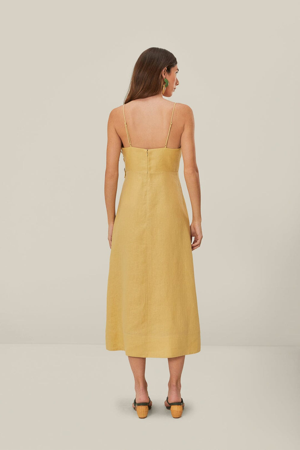Sand 3D Flower Bodice Midi Dress - FARM Rio SAND