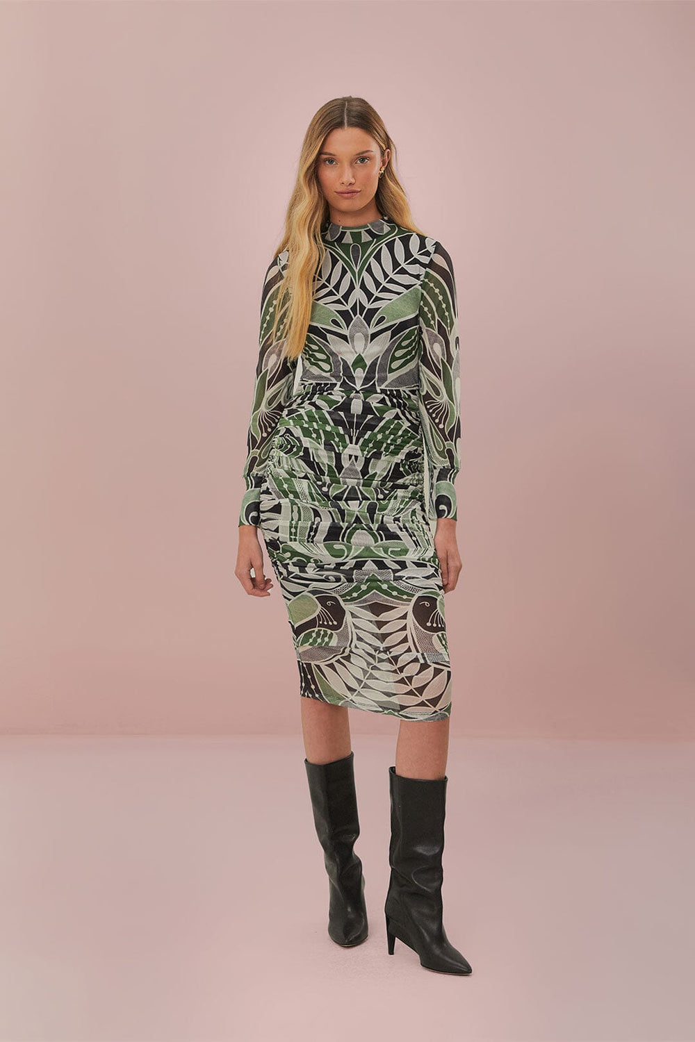 Black Lace Nature Tulle Midi Dress - FARM Rio LACE NATURE BLACK
