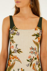 Sand Nature Square Neck Mini Dress - FARM Rio NATURE SAND