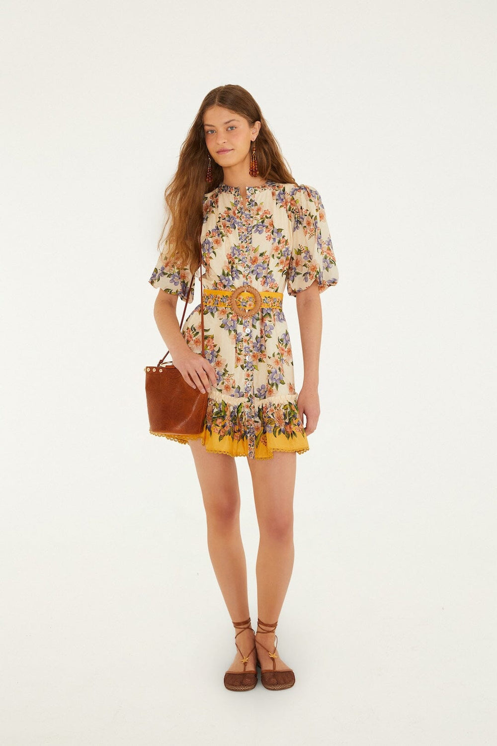Sand Hilo Stripes Mini Dress - FARM Rio HILO STRIPES SAND