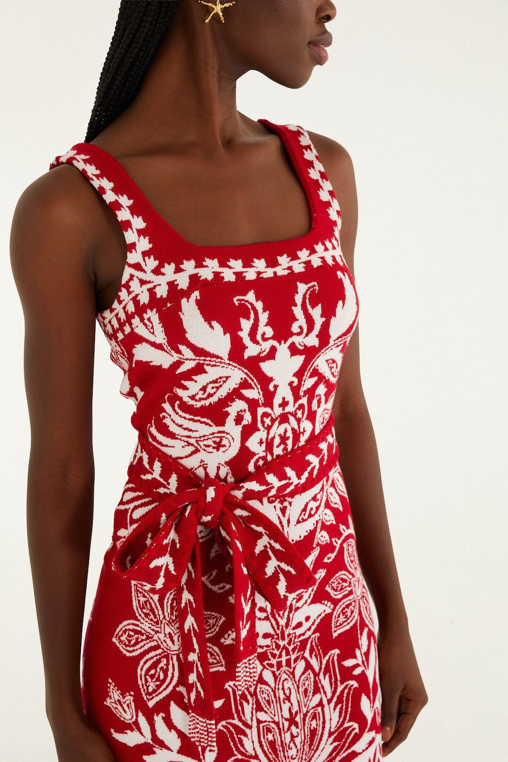 Red Miranda Knit Mini Dress - FARM Rio MIRANDA RED