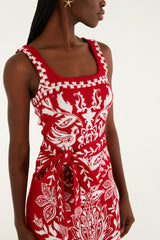Red Miranda Knit Mini Dress - FARM Rio MIRANDA RED