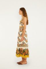 Sand Hilo Stripes Lenzing Ecovero Euroflax Midi Dress - FARM Rio HILO STRIPES SAND