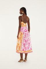 Off-White Santorini Euroflax Premium Linen Midi Dress - FARM Rio SANTORINI OFF-WHITE
