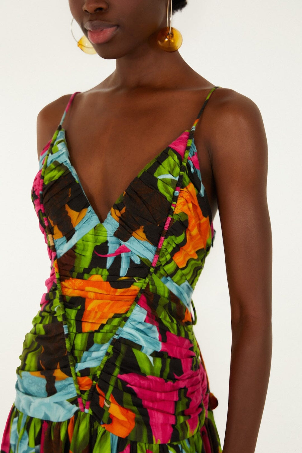 Black Mujeres Y Flores Lenzing Ecovero Euroflax Midi Dress - FARM Rio MUJERES Y FLORES BLACK