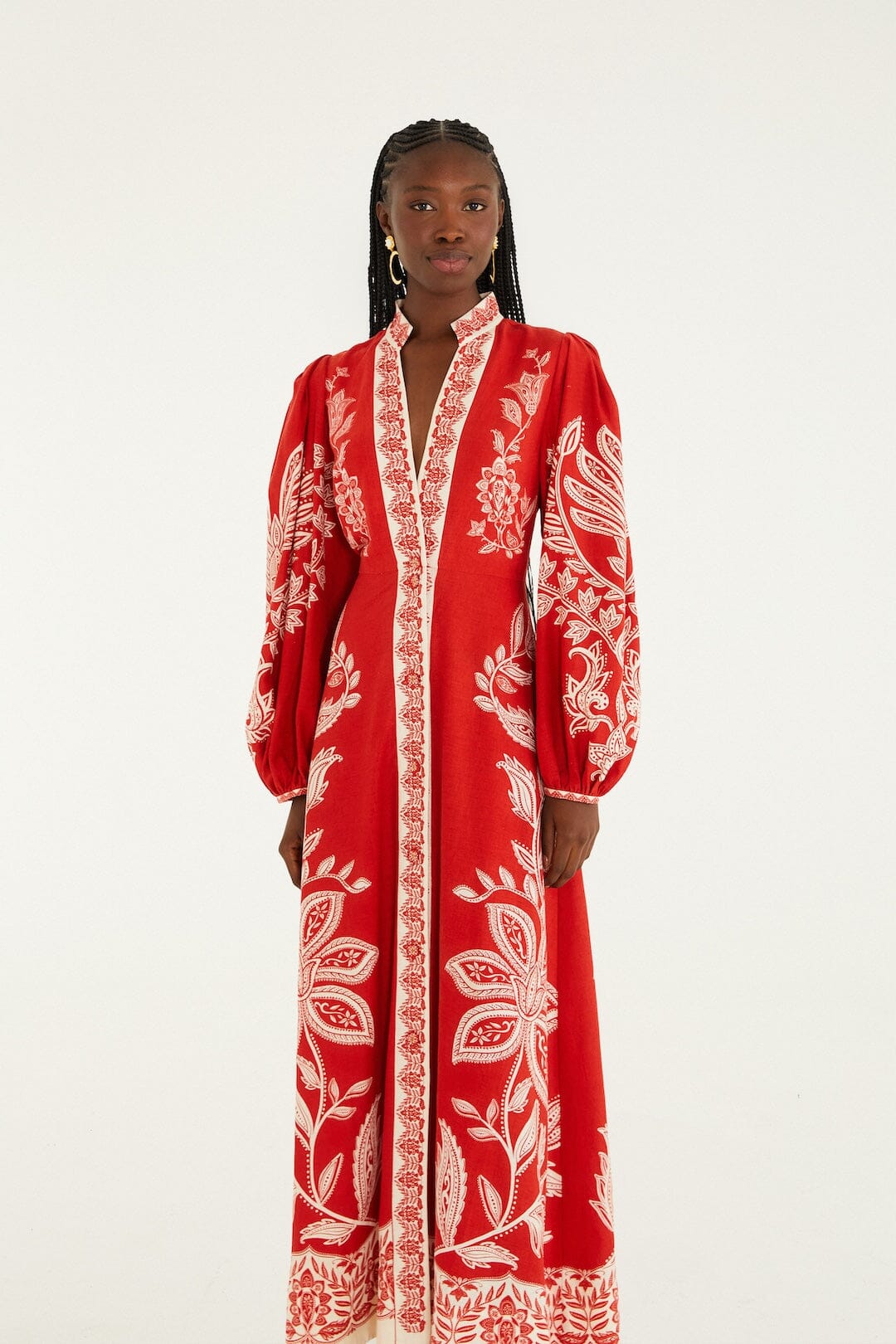 Red Miranda Lenzing Ecovero Euroflax Maxi Dress - FARM Rio MIRANDA RED