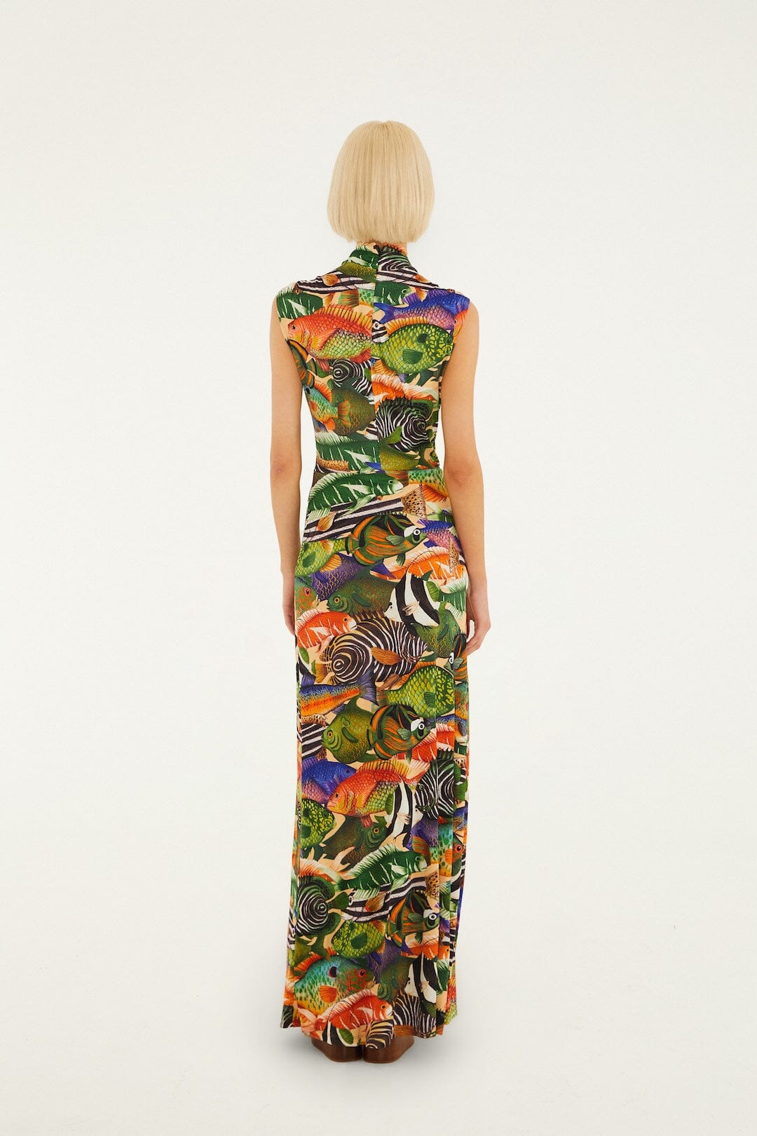Multicolor Fish Sea Sleeveless Maxi Dress - FARM Rio FISH SEA MULTICOLOR