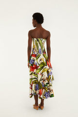 Sand Florart Strapless Maxi Dress - FARM Rio FLORART SAND