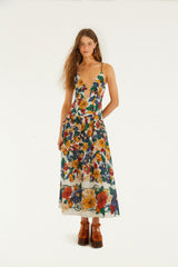 Off-White Tropi Embroidered Maxi Dress - FARM Rio TROPI OFF-WHITE