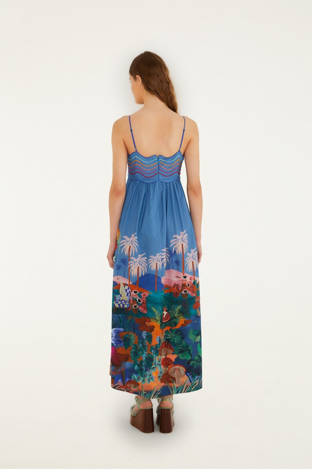 Multicolor Dream Landscape Organic Cotton Sleeveless Maxi Dress - FARM Rio DREAM LANDSCAPE MULTICOLOR