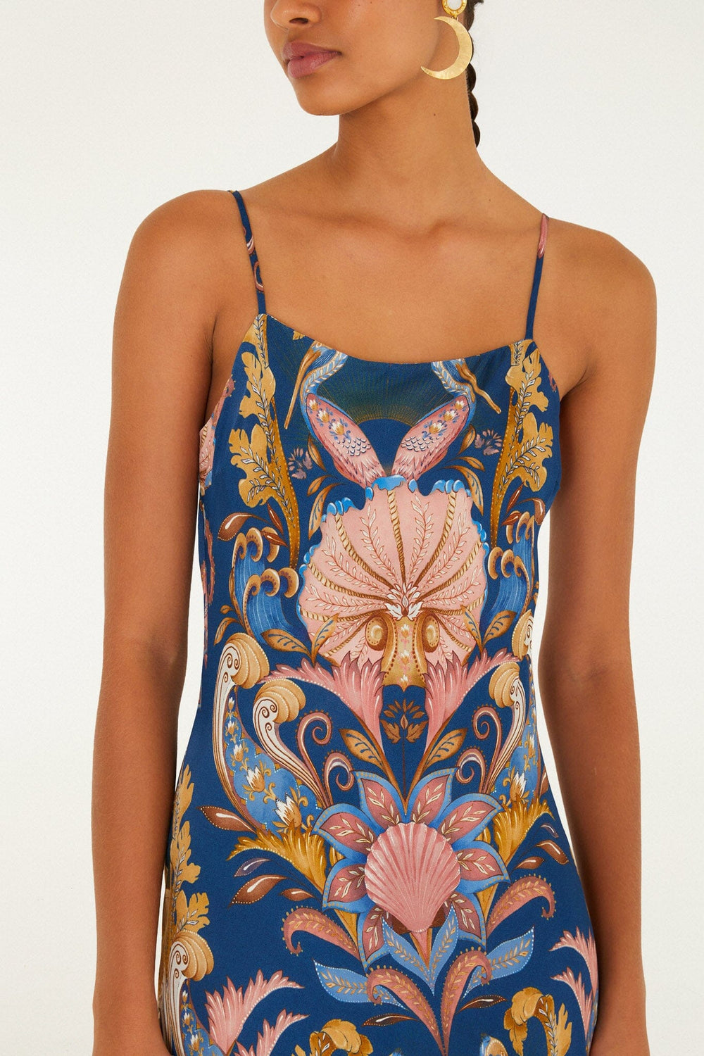 Sea Garden Maxi Dress - FARM Rio SEA GARDEN NAVY BLUE