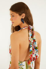 Off-White Cocktail Lenzing Ecovero Euroflax Maxi Dress - FARM Rio COCKTAIL OFF-WHITE