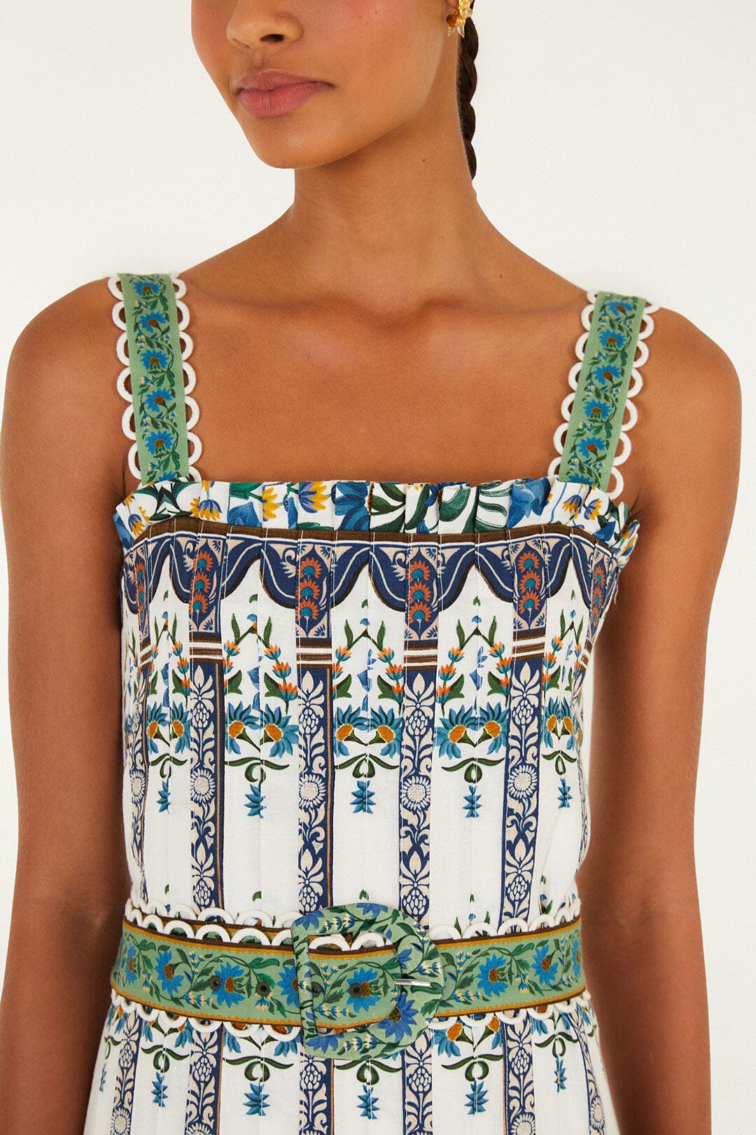 Off-White Manoela Belted Lenzing Ecovero Euroflax Maxi Dress - FARM Rio MANOELA OFF-WHITE