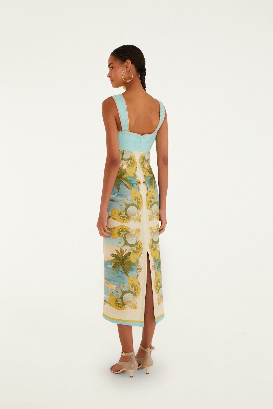 Multicolor Royal Sea Euroflax Premium Linen Maxi Dress - FARM Rio ROYAL SEA MULTICOLOR