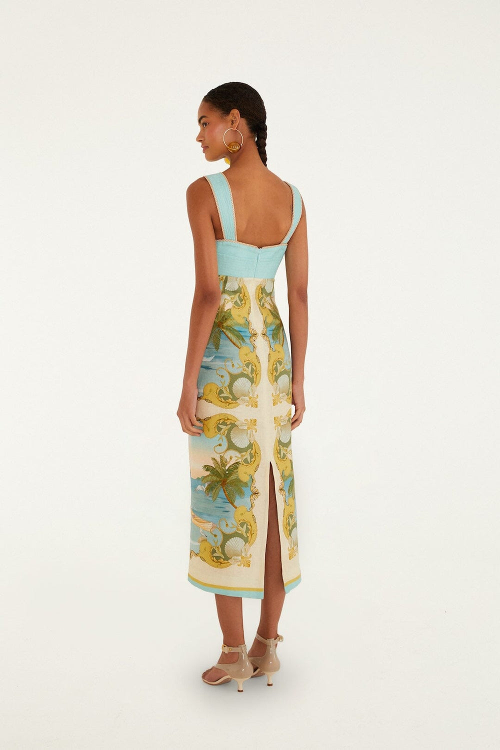 Multicolor Royal Sea Euroflax Premium Linen Maxi Dress - FARM Rio ROYAL SEA MULTICOLOR