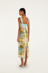 Multicolor Royal Sea Euroflax Premium Linen Maxi Dress - FARM Rio ROYAL SEA MULTICOLOR