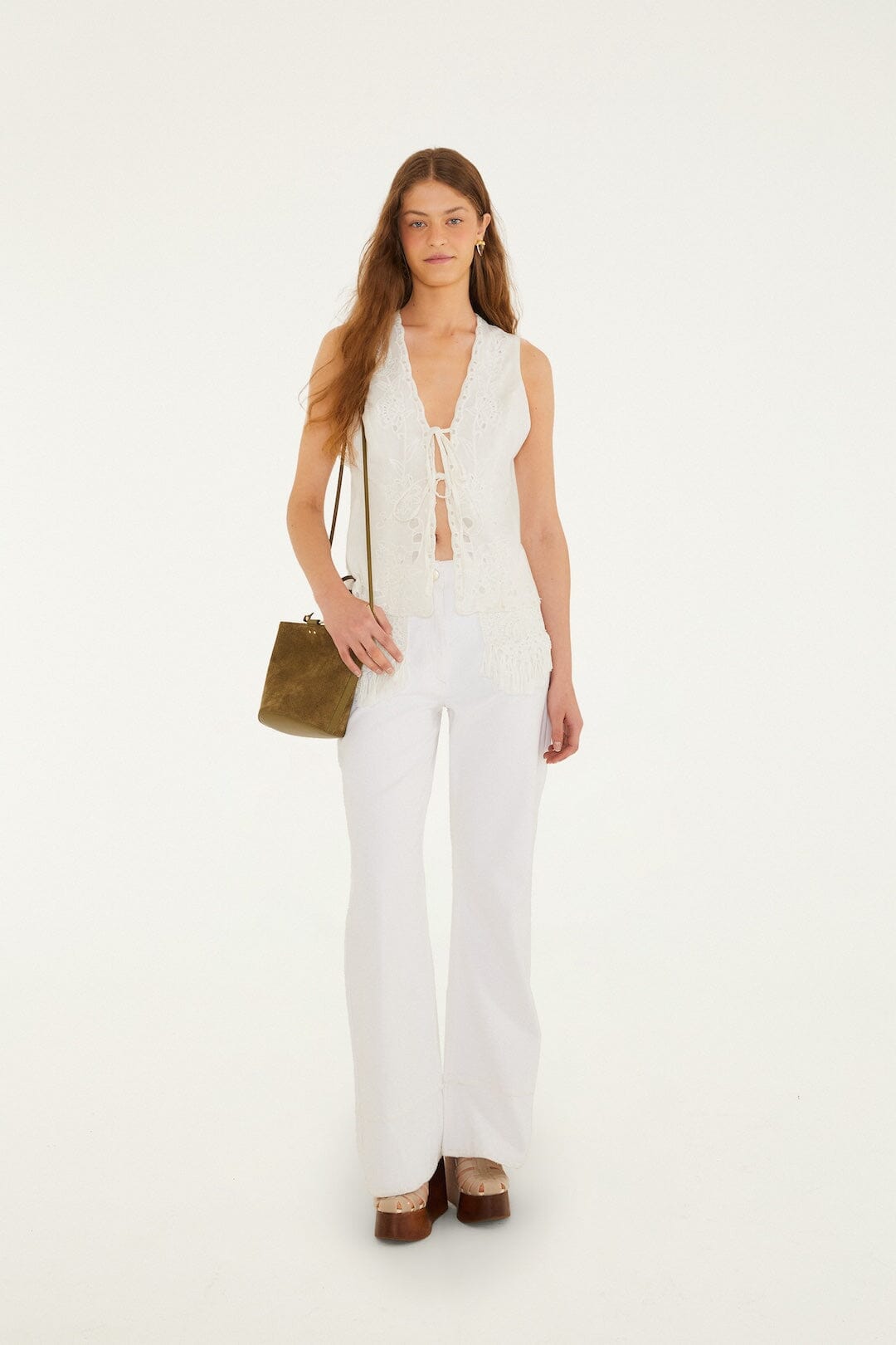 Off-White Embroidered Lenzing Ecovero Euroflax Blouse - FARM Rio OFF-WHITE