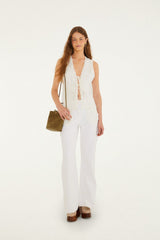 Off-White Embroidered Lenzing Ecovero Euroflax Blouse - FARM Rio OFF-WHITE