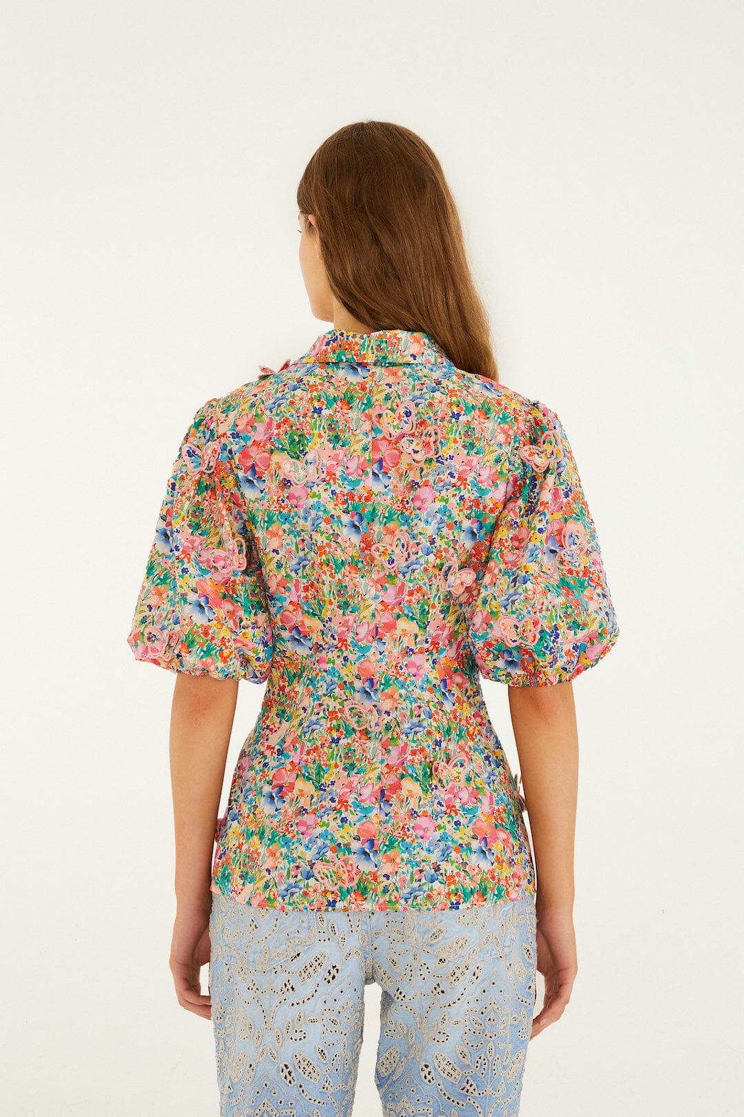 Off-White Peasant Floral Butterflies Organic Cotton Blouse - FARM Rio PEASANT FLORAL OFF-WHITE
