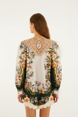 Sand Nature Lace Long Sleeve Blouse - FARM Rio NATURE SAND