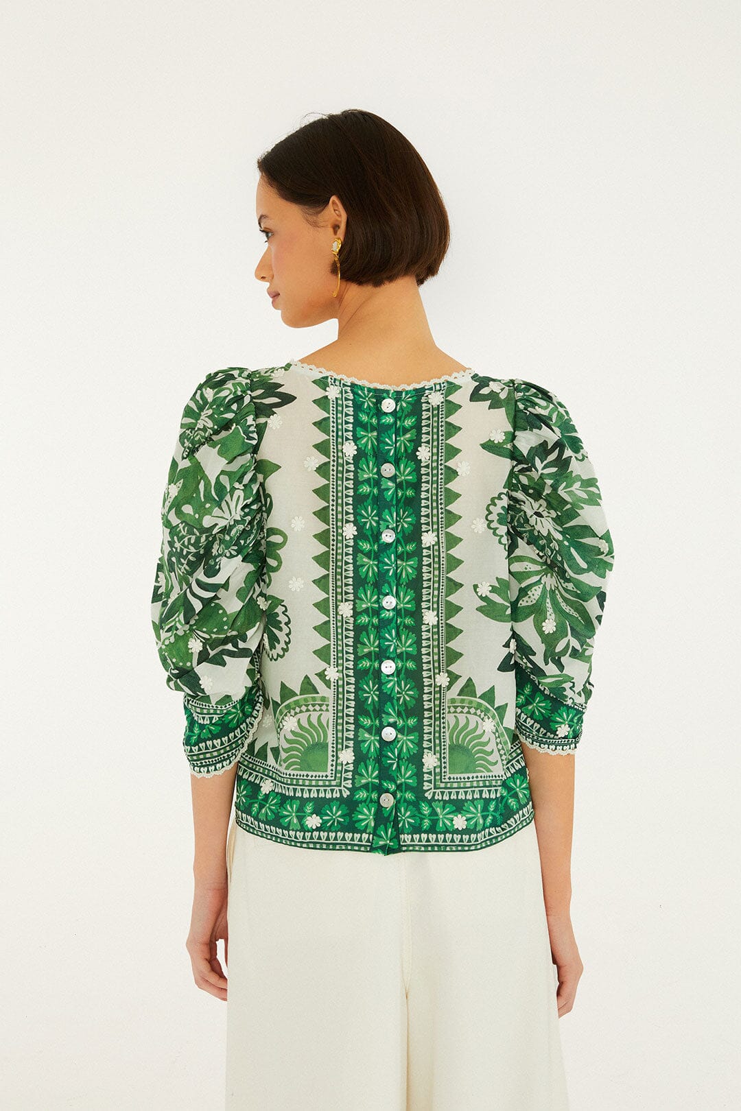Green Flora Tapestry Blouse - FARM Rio FLORA TAPESTRY GREEN