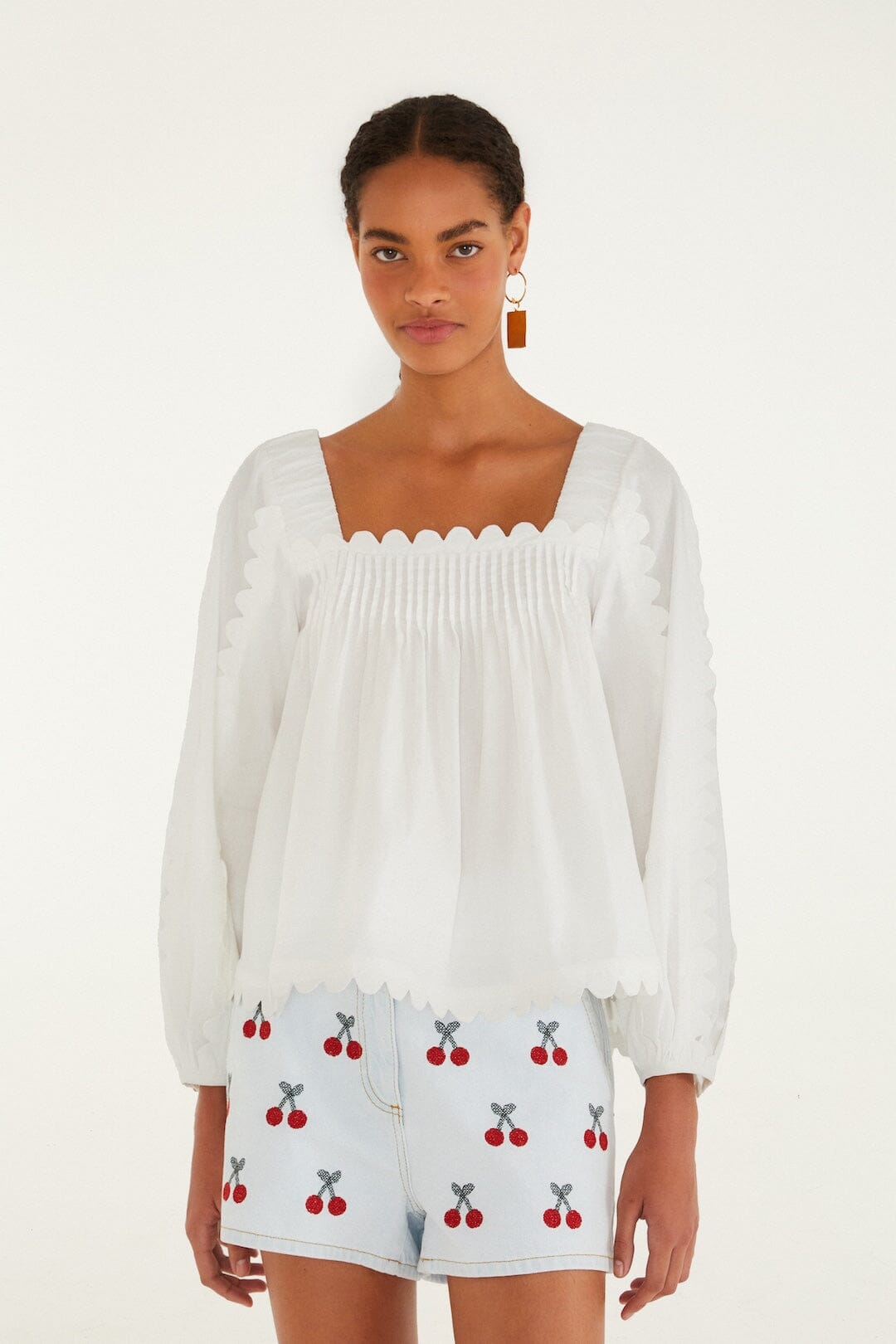 Off-White Long Sleeve Blouse - FARM Rio OFF-WHITE