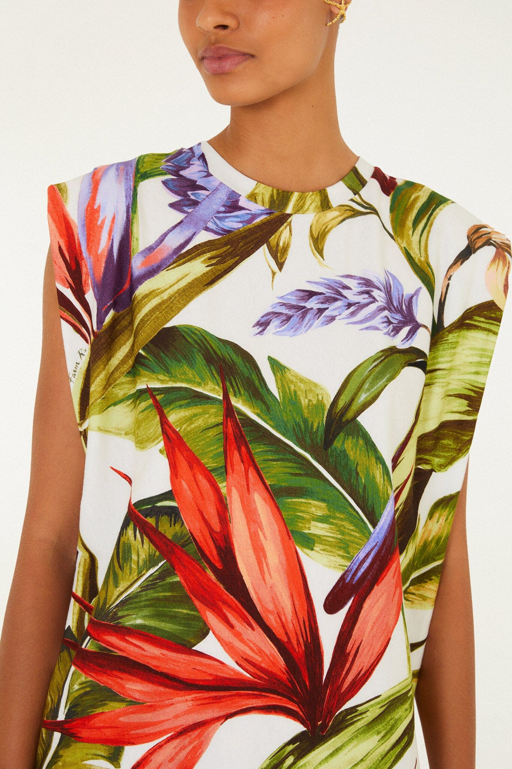Sand Florart Organic Cotton Tshirt Blouse - FARM Rio FLORART SAND