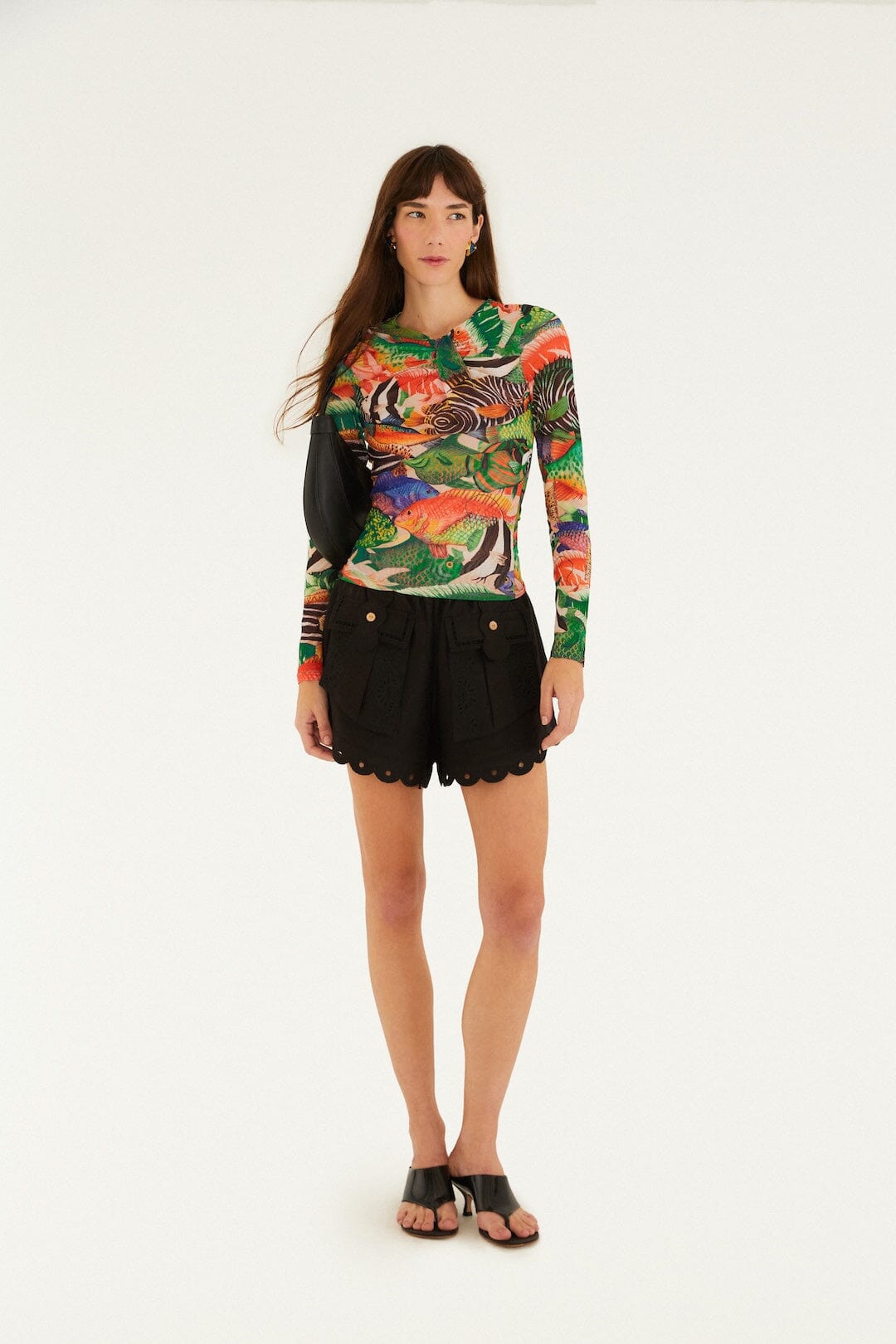 Multicolor Fish Sea Tule Blouse - FARM Rio FISH SEA MULTICOLOR