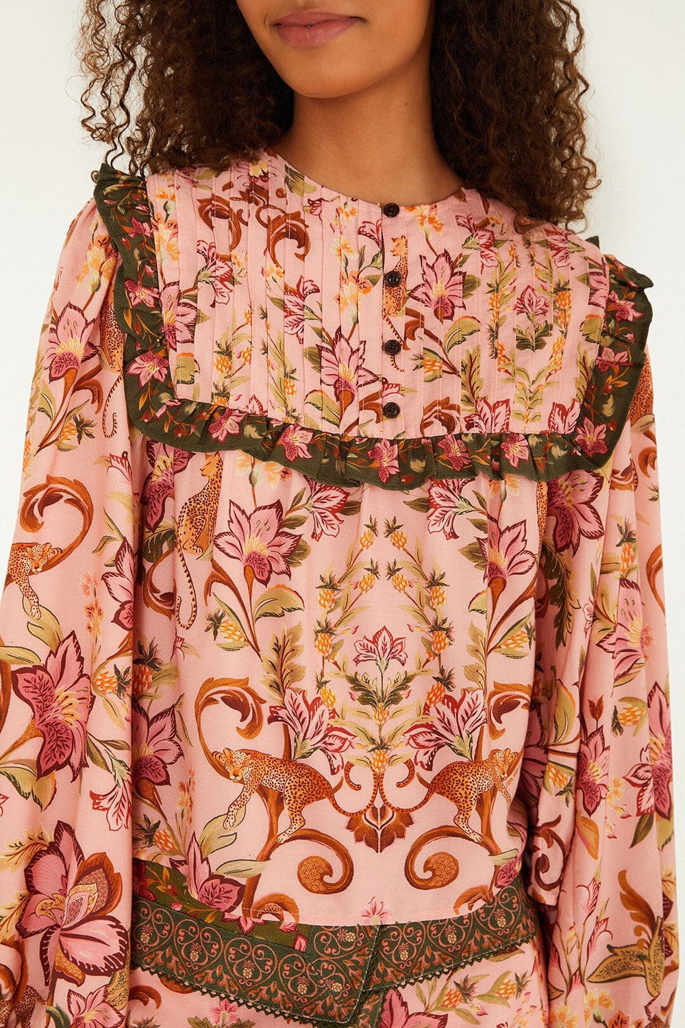 Cami Blouse - FARM Rio TROPICAL ROYALNESS PINK