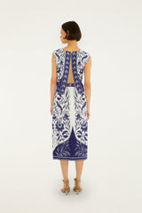 Off-White Nina Lenzing Ecovero Euroflax Wrap Midi Skirt - FARM Rio NINA OFF-WHITE